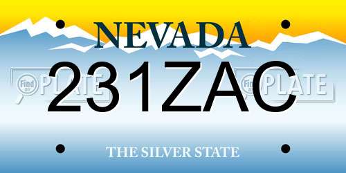 231ZAC Nevada License Plate