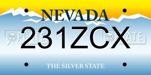 231ZCX Nevada License Plate