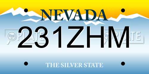 231ZHM Nevada License Plate