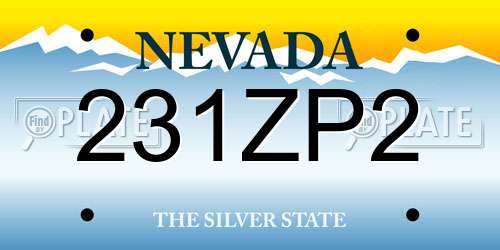 231ZP2 Nevada License Plate