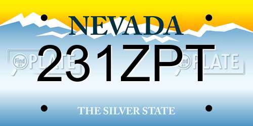 231ZPT Nevada License Plate