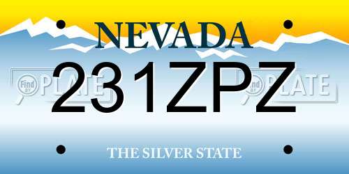 231ZPZ Nevada License Plate