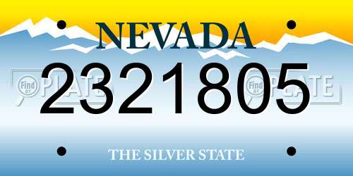 2321805 Nevada License Plate