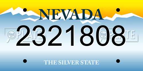 2321808 Nevada License Plate