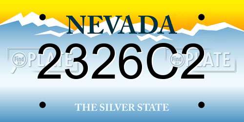 2326C2 Nevada License Plate