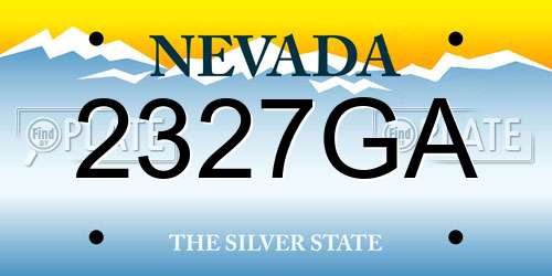 2327GA Nevada License Plate
