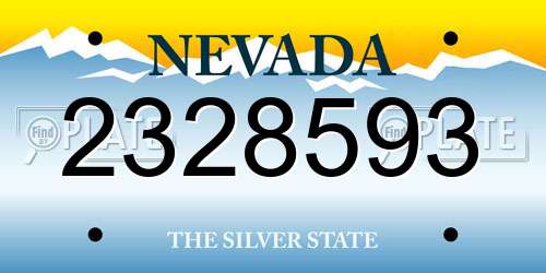 2328593 Nevada License Plate