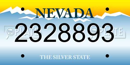2328893 Nevada License Plate
