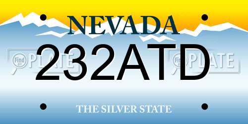 232ATD Nevada License Plate