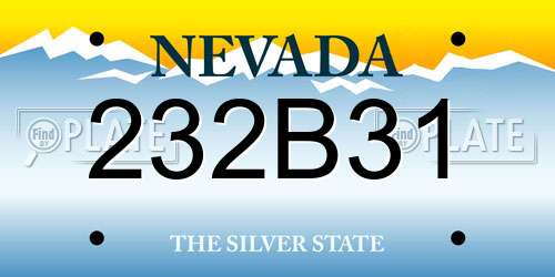 232B31 Nevada License Plate