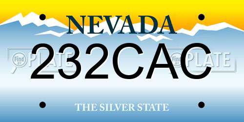 232CAC Nevada License Plate