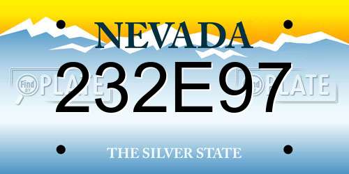 232E97 Nevada License Plate