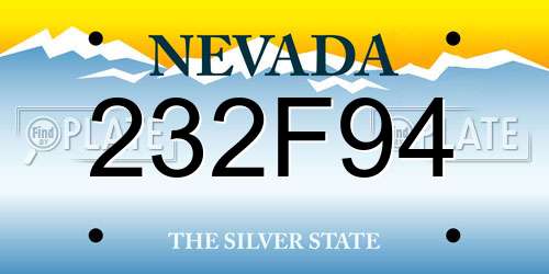 232F94 Nevada License Plate