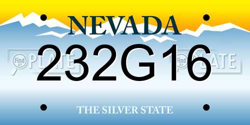232G16 Nevada License Plate