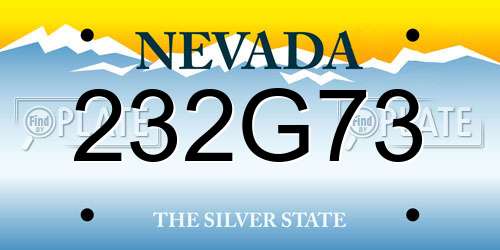 232G73 Nevada License Plate