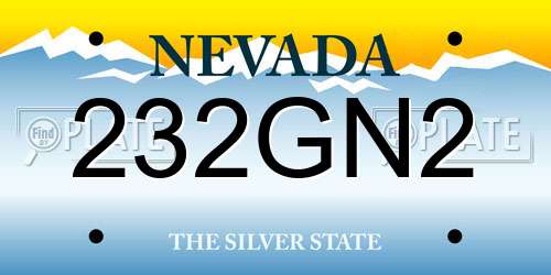232GN2 Nevada License Plate