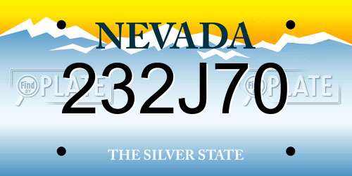 232J70 Nevada License Plate