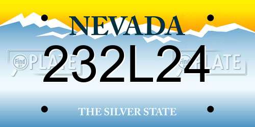 232L24 Nevada License Plate