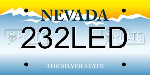 232LED Nevada License Plate