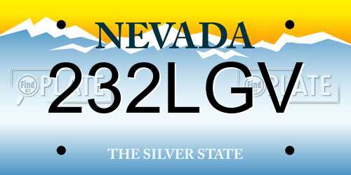 232LGV Nevada License Plate