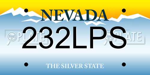 232LPS Nevada License Plate