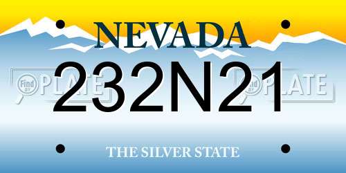 232N21 Nevada License Plate