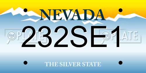 232SE1 Nevada License Plate