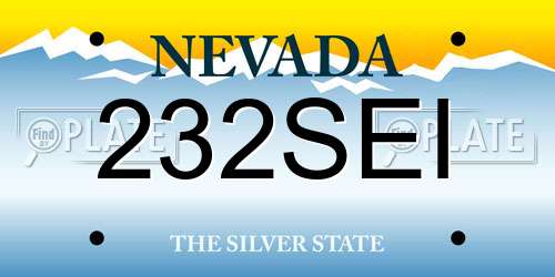 232SEI Nevada License Plate