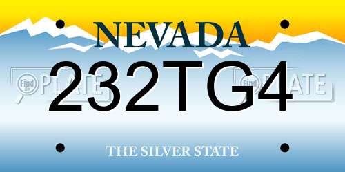 232TG4 Nevada License Plate