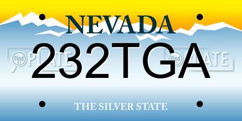 232TGA Nevada License Plate