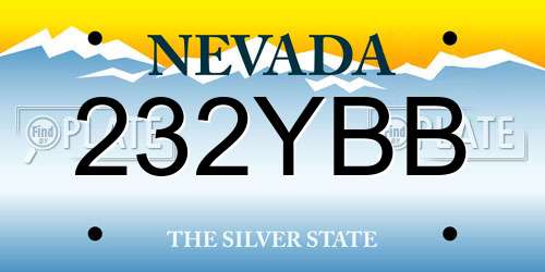 232YBB Nevada License Plate