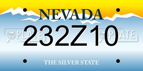 232Z10 Nevada License Plate