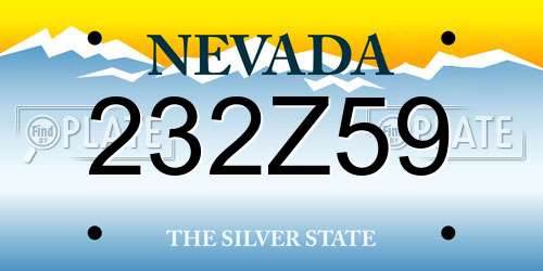 232Z59 Nevada License Plate
