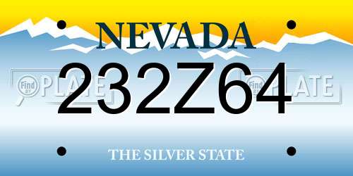 232Z64 Nevada License Plate
