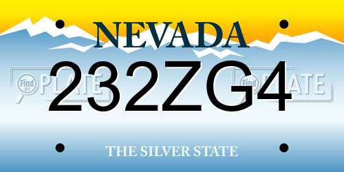 232ZG4 Nevada License Plate