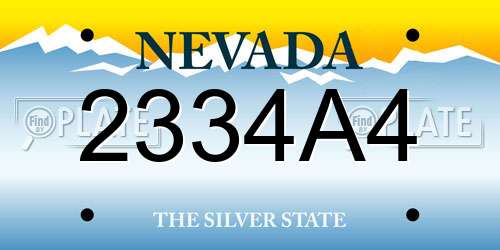 2334A4 Nevada License Plate