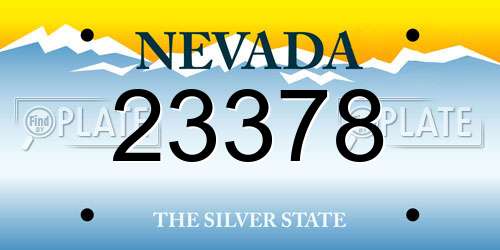 23378 Nevada License Plate