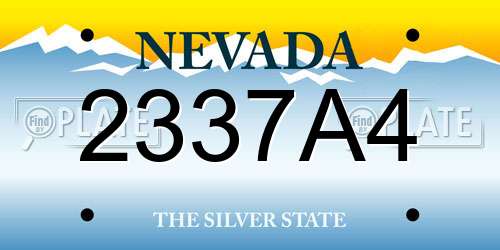 2337A4 Nevada License Plate