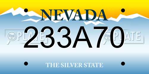 233A70 Nevada License Plate