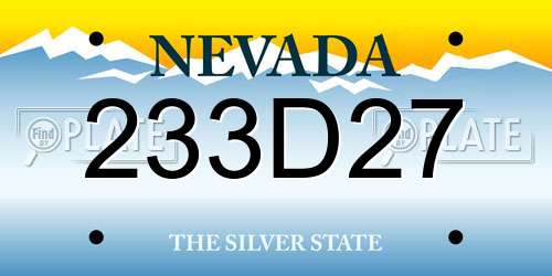 233D27 Nevada License Plate