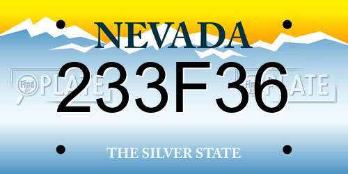 233F36 Nevada License Plate