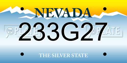 233G27 Nevada License Plate