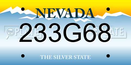 233G68 Nevada License Plate
