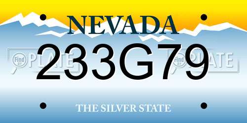 233G79 Nevada License Plate