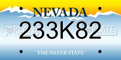 233K82 Nevada License Plate