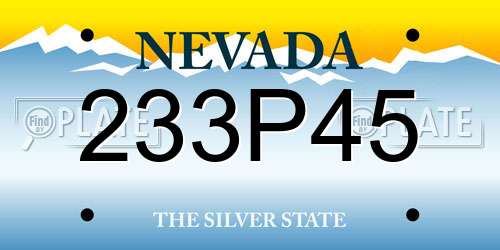 233P45 Nevada License Plate