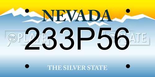 233P56 Nevada License Plate