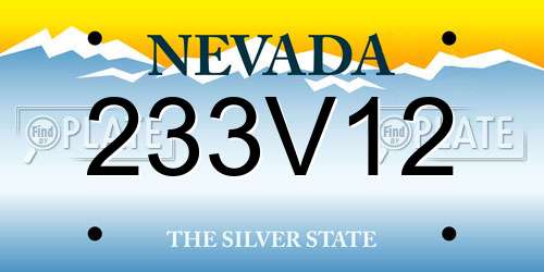 233V12 Nevada License Plate
