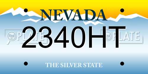 2340HT Nevada License Plate