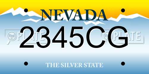 2345CG Nevada License Plate